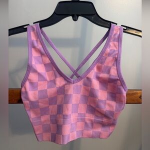 Colsie Pink and Purple Checkered Bra